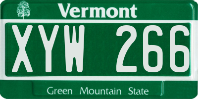 VT license plate XYW266