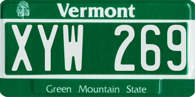 VT license plate XYW269