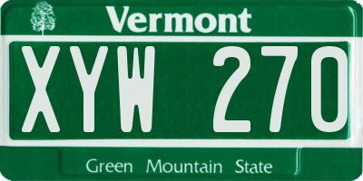 VT license plate XYW270
