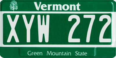 VT license plate XYW272