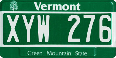VT license plate XYW276