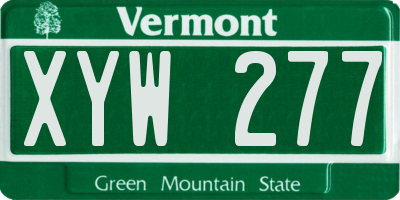 VT license plate XYW277