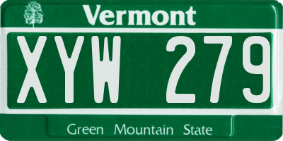 VT license plate XYW279