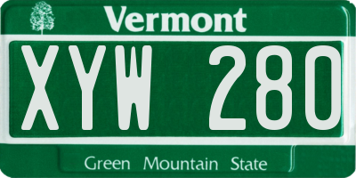 VT license plate XYW280