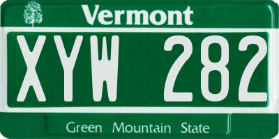VT license plate XYW282
