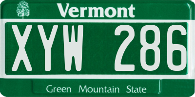 VT license plate XYW286