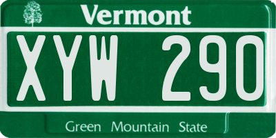 VT license plate XYW290