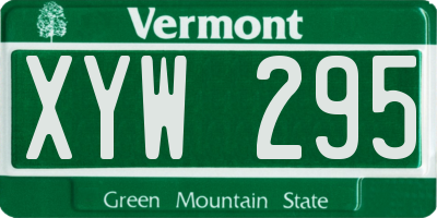 VT license plate XYW295
