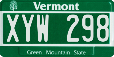 VT license plate XYW298