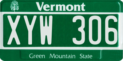 VT license plate XYW306