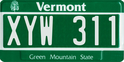 VT license plate XYW311