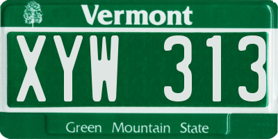 VT license plate XYW313
