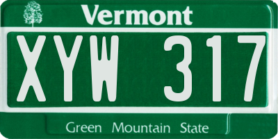 VT license plate XYW317