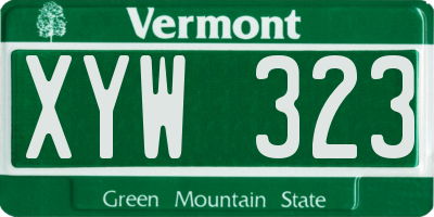 VT license plate XYW323