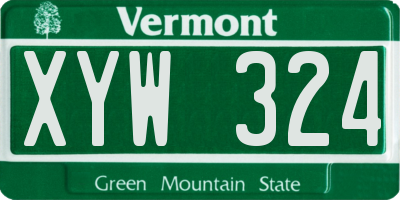 VT license plate XYW324
