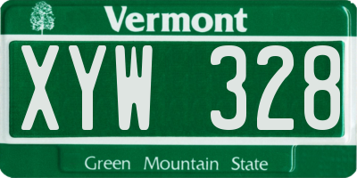 VT license plate XYW328
