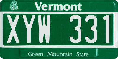 VT license plate XYW331