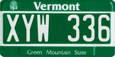 VT license plate XYW336