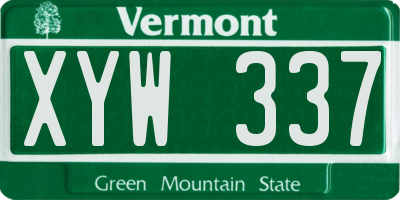 VT license plate XYW337