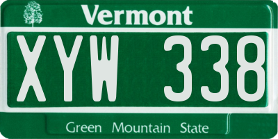 VT license plate XYW338