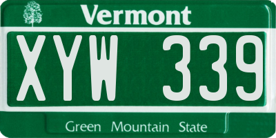 VT license plate XYW339