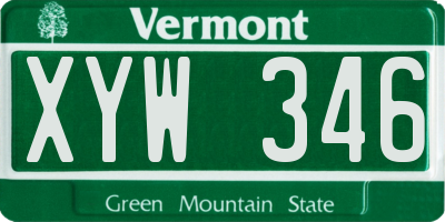 VT license plate XYW346