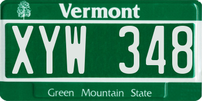 VT license plate XYW348