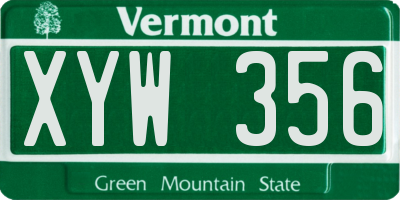 VT license plate XYW356