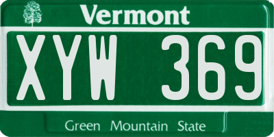 VT license plate XYW369