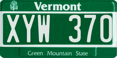 VT license plate XYW370