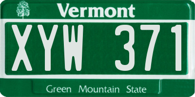 VT license plate XYW371
