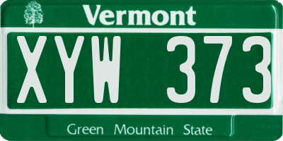 VT license plate XYW373