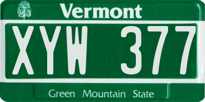 VT license plate XYW377
