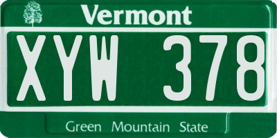 VT license plate XYW378