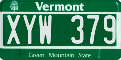 VT license plate XYW379