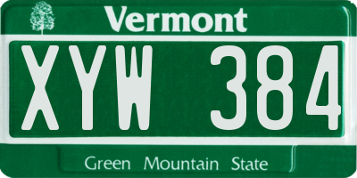 VT license plate XYW384