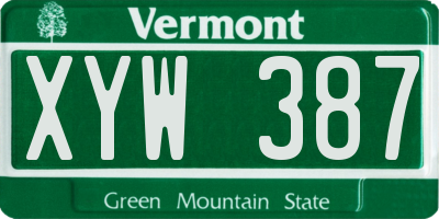 VT license plate XYW387