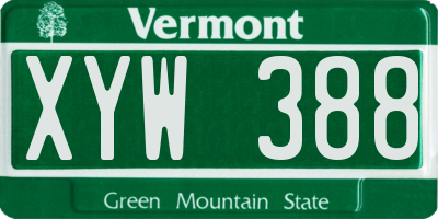 VT license plate XYW388