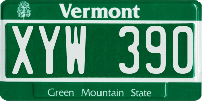 VT license plate XYW390