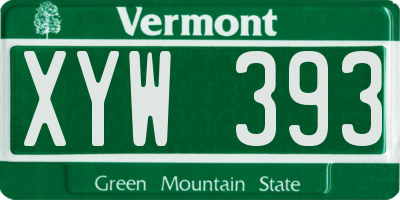 VT license plate XYW393