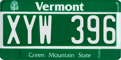 VT license plate XYW396