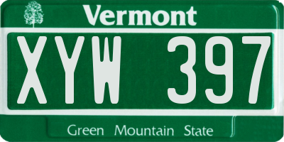 VT license plate XYW397