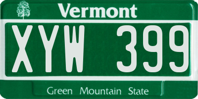 VT license plate XYW399
