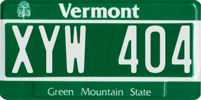 VT license plate XYW404