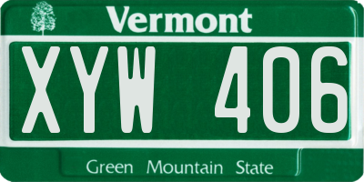 VT license plate XYW406