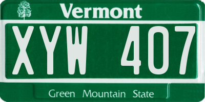 VT license plate XYW407