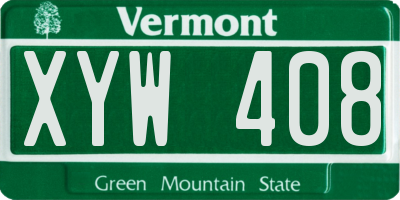 VT license plate XYW408