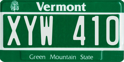 VT license plate XYW410