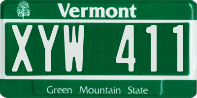 VT license plate XYW411