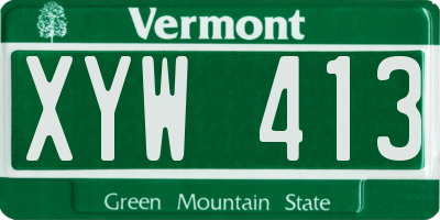 VT license plate XYW413